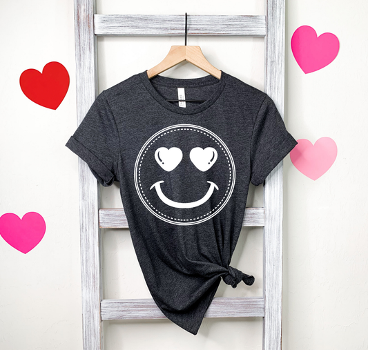 White Smiley Face With Heart Eyes