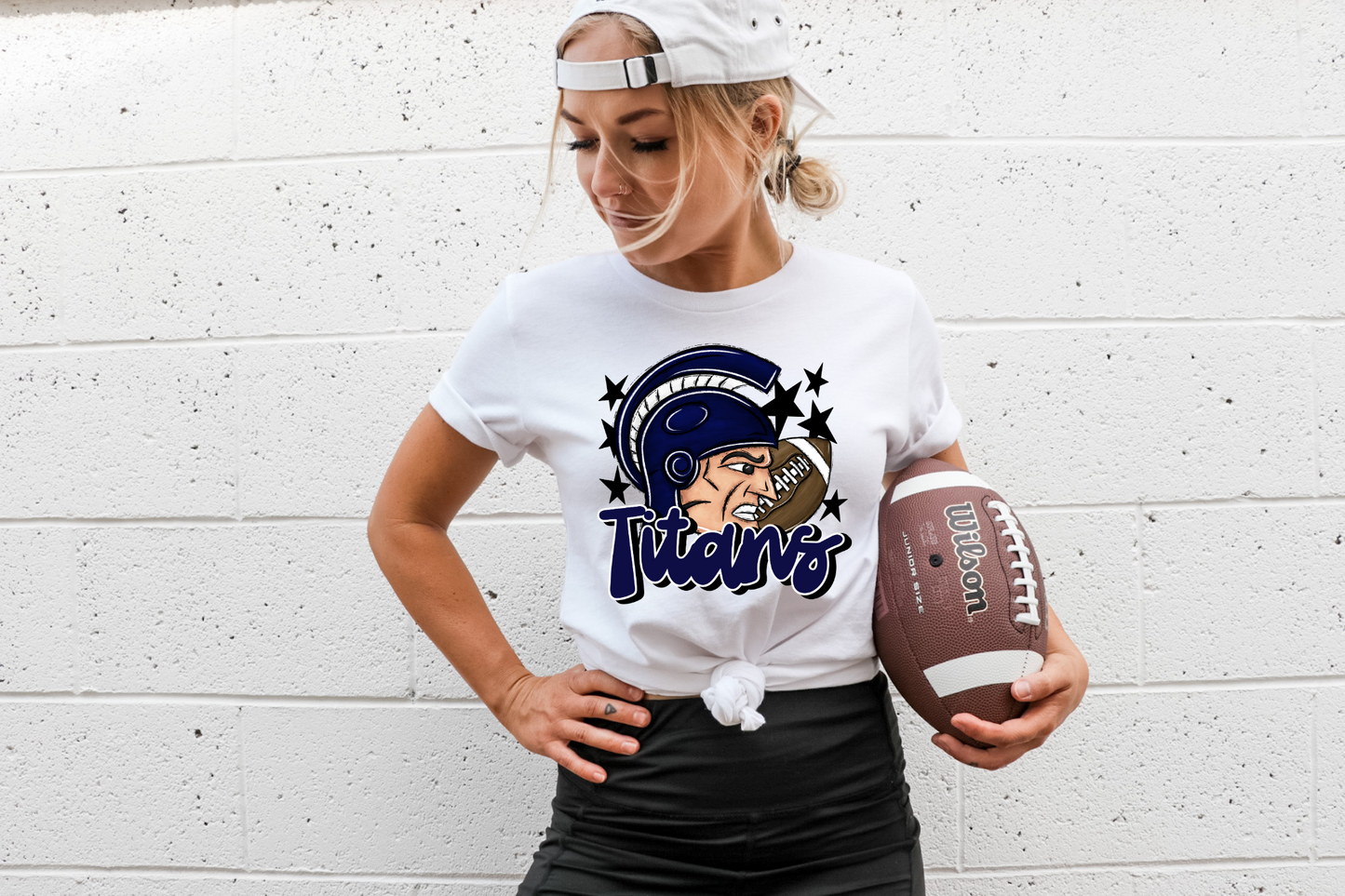 Titans with mascot-dark blue
