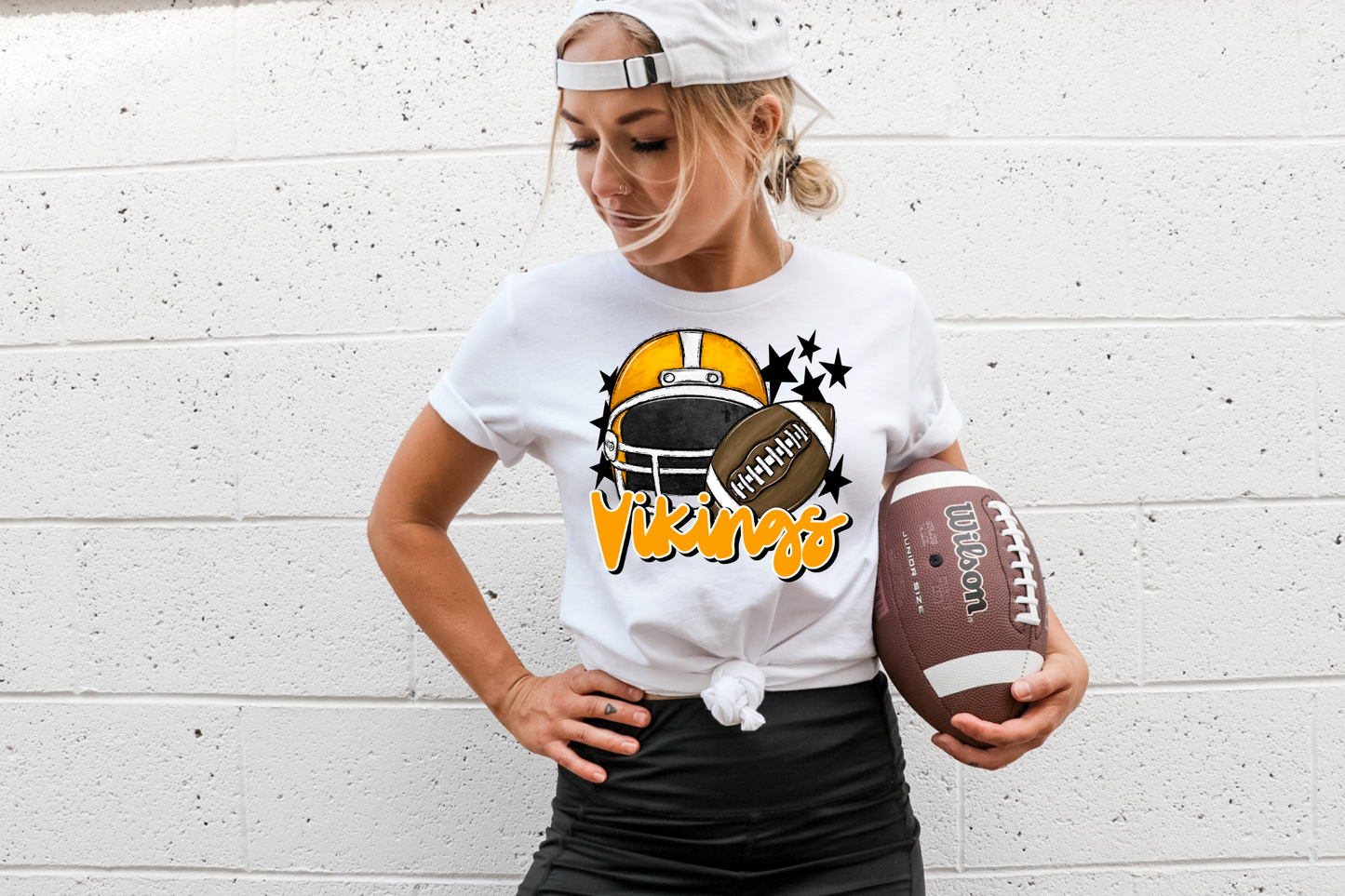 Vikings-yellow letters and helmet
