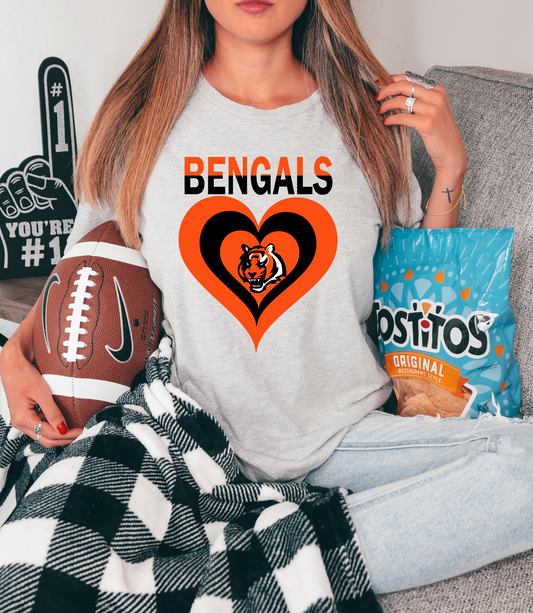 Bengal's with logo inside heart