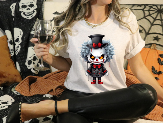 Clown with suit and blood drip
