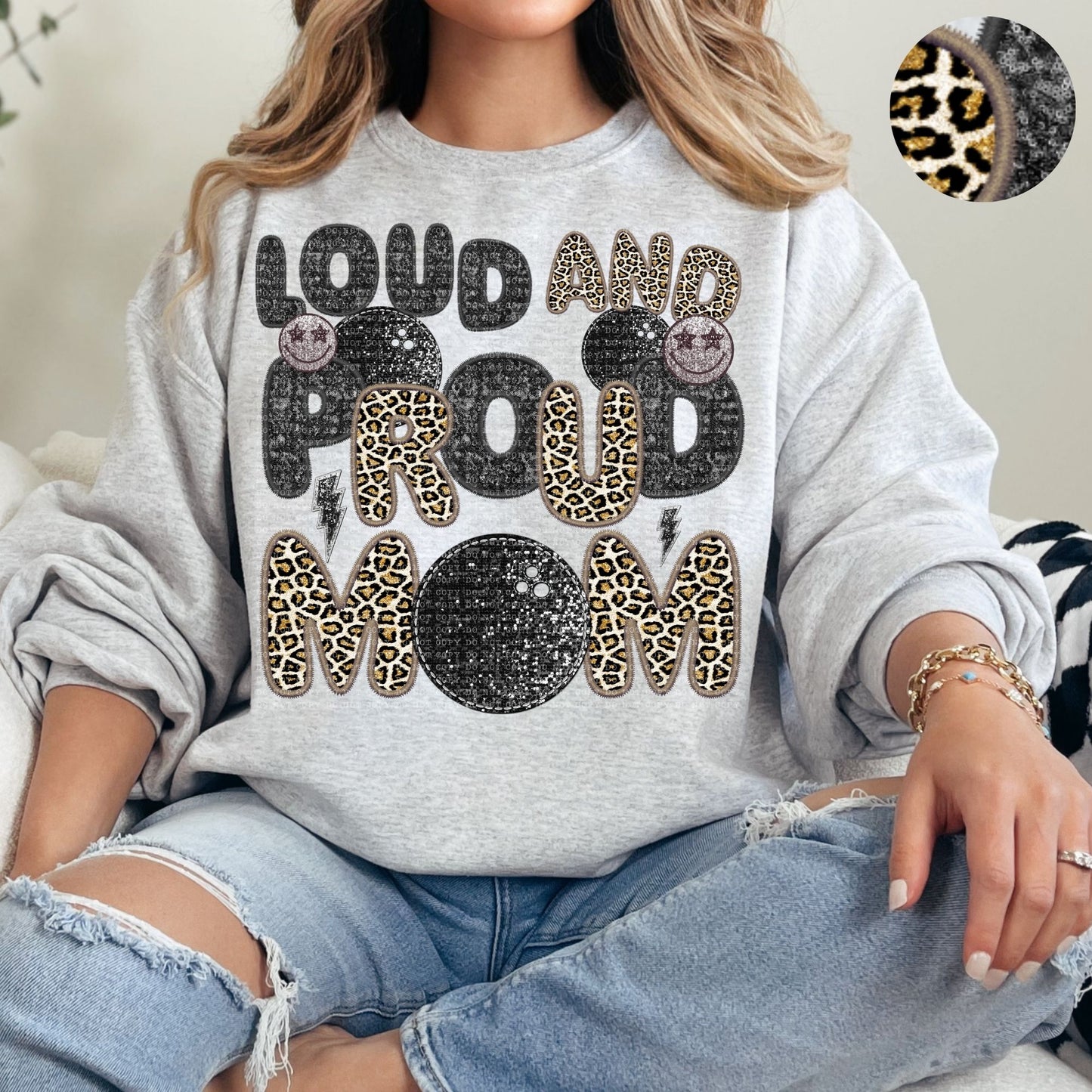 Loud And Proud Bowling Mom-Leopard Print