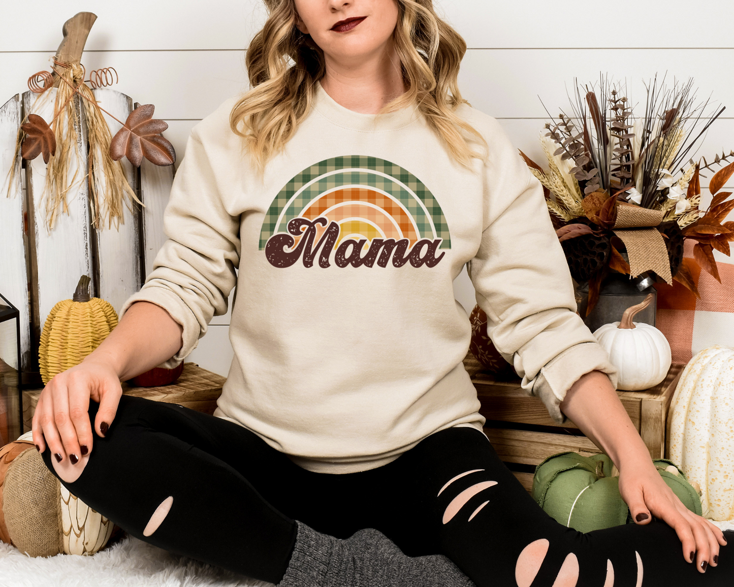 Mama - multicolored checkered rainbow