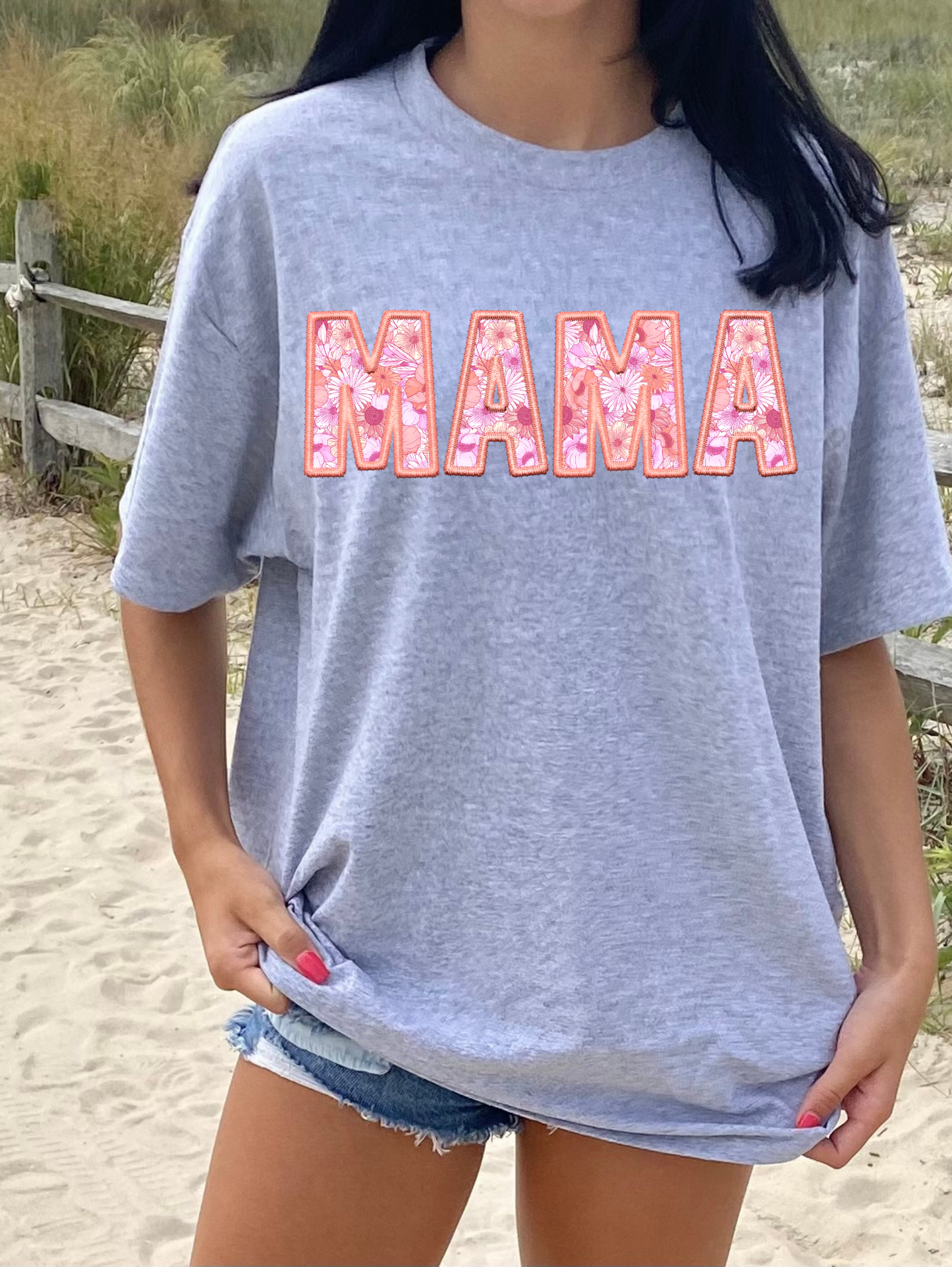 Mama-flowers within letters