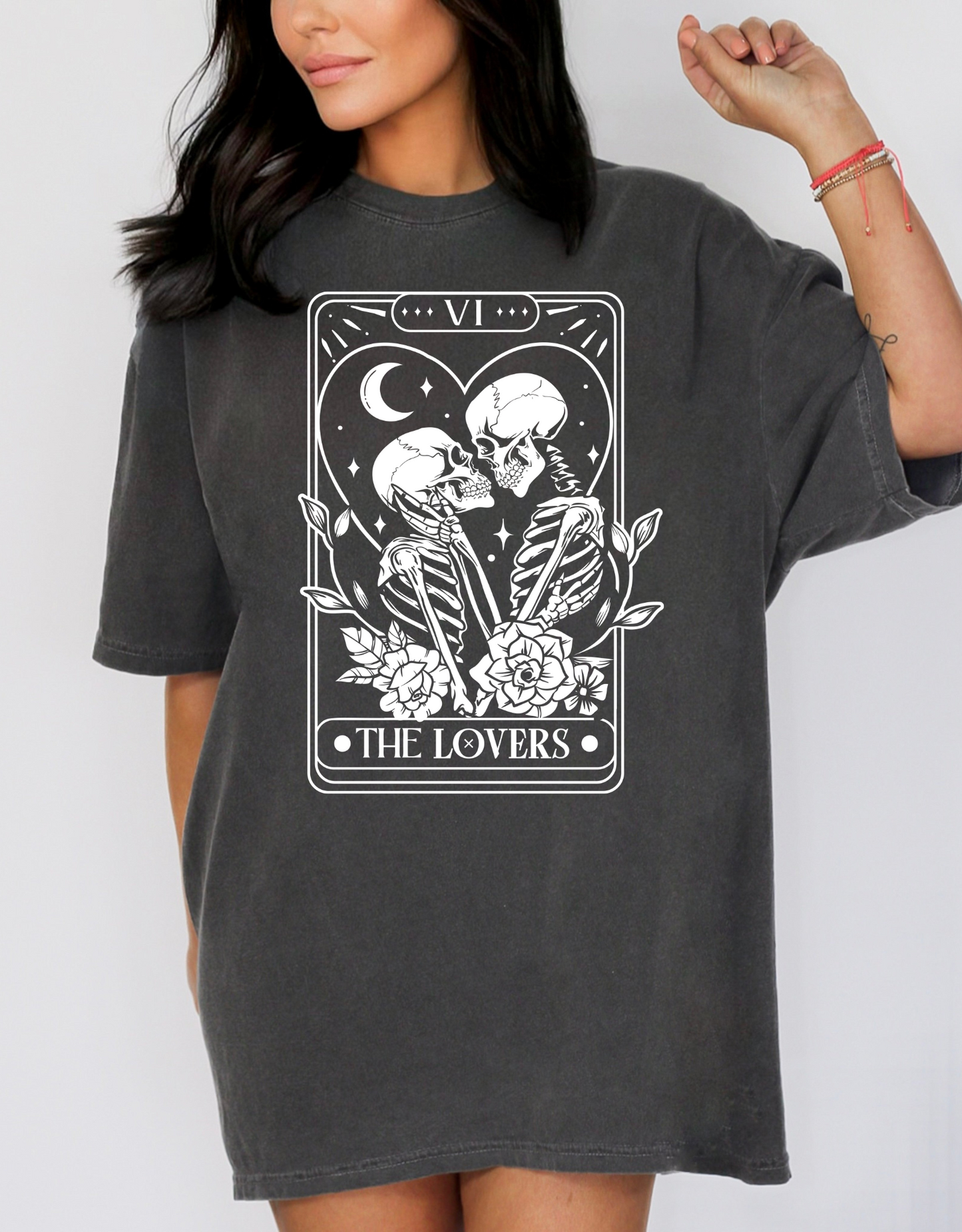 The lovers tarot card-white