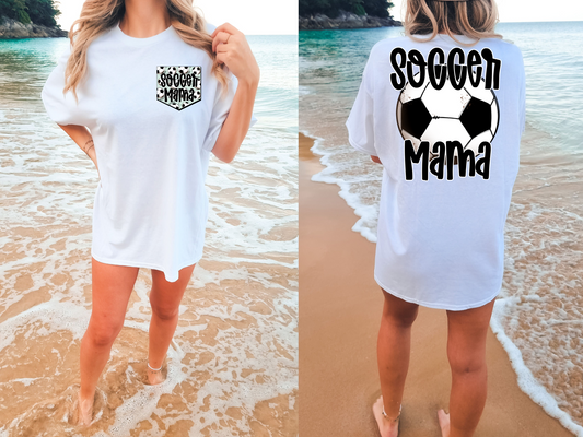 Soccer mama, with several soccer balls-front