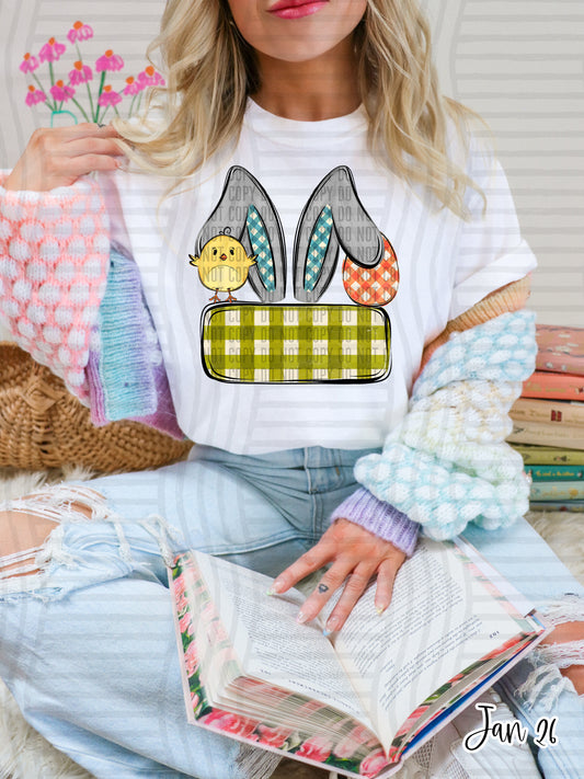 CUSTOM BLUE EASTER BUNNY EAR NAME TAG