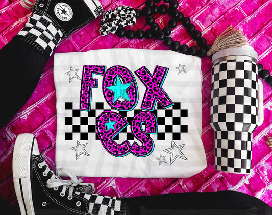 Foxes (pink neon leopard)