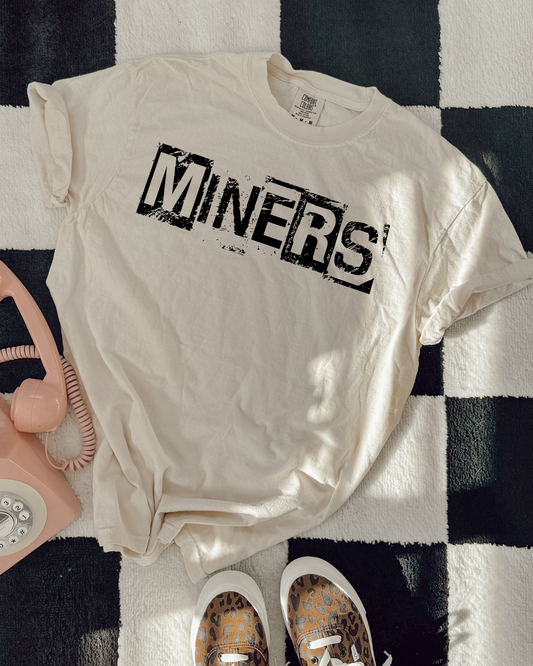 Miners Black And White Spray Paint Letters