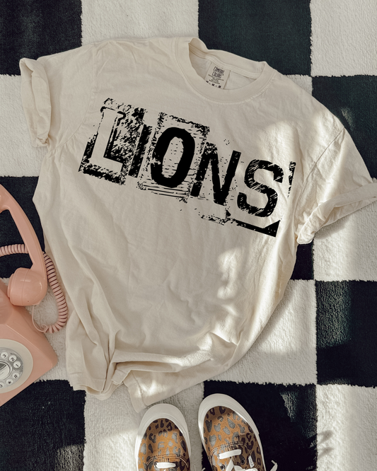 Lions Black And White Spray Paint Letters
