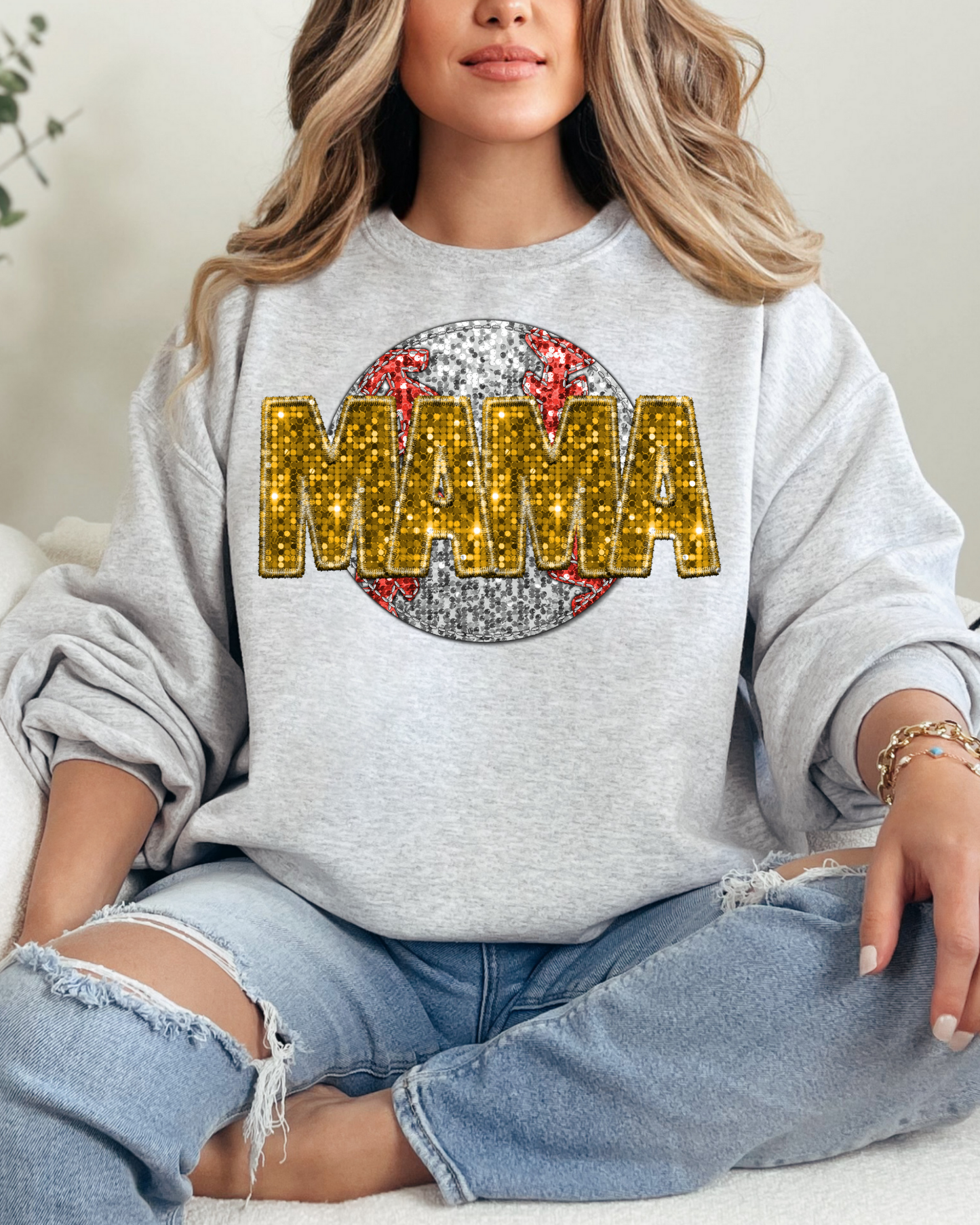 Mama Gold Glitter Baseball