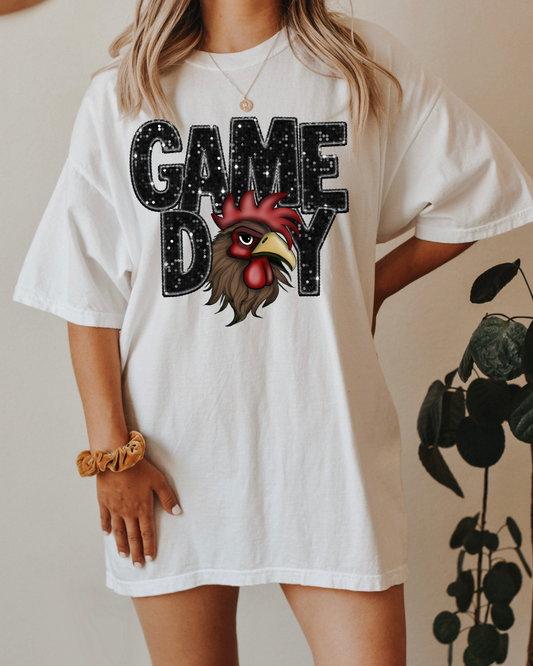 Game Day Game Cocks (Faux Embroidery Glitter)