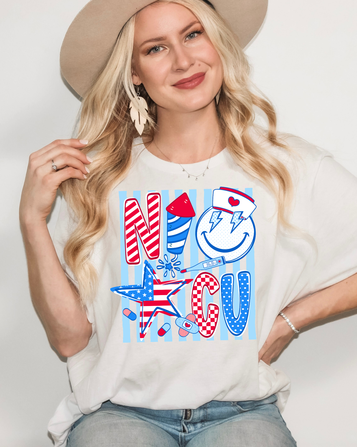 NICU Stripes Red White Blue