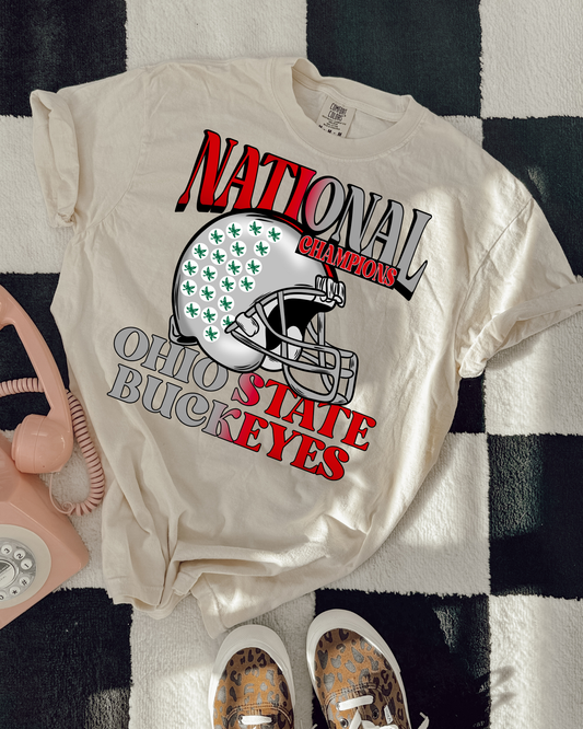 Ohio State National Championship With Helmet Red And Black