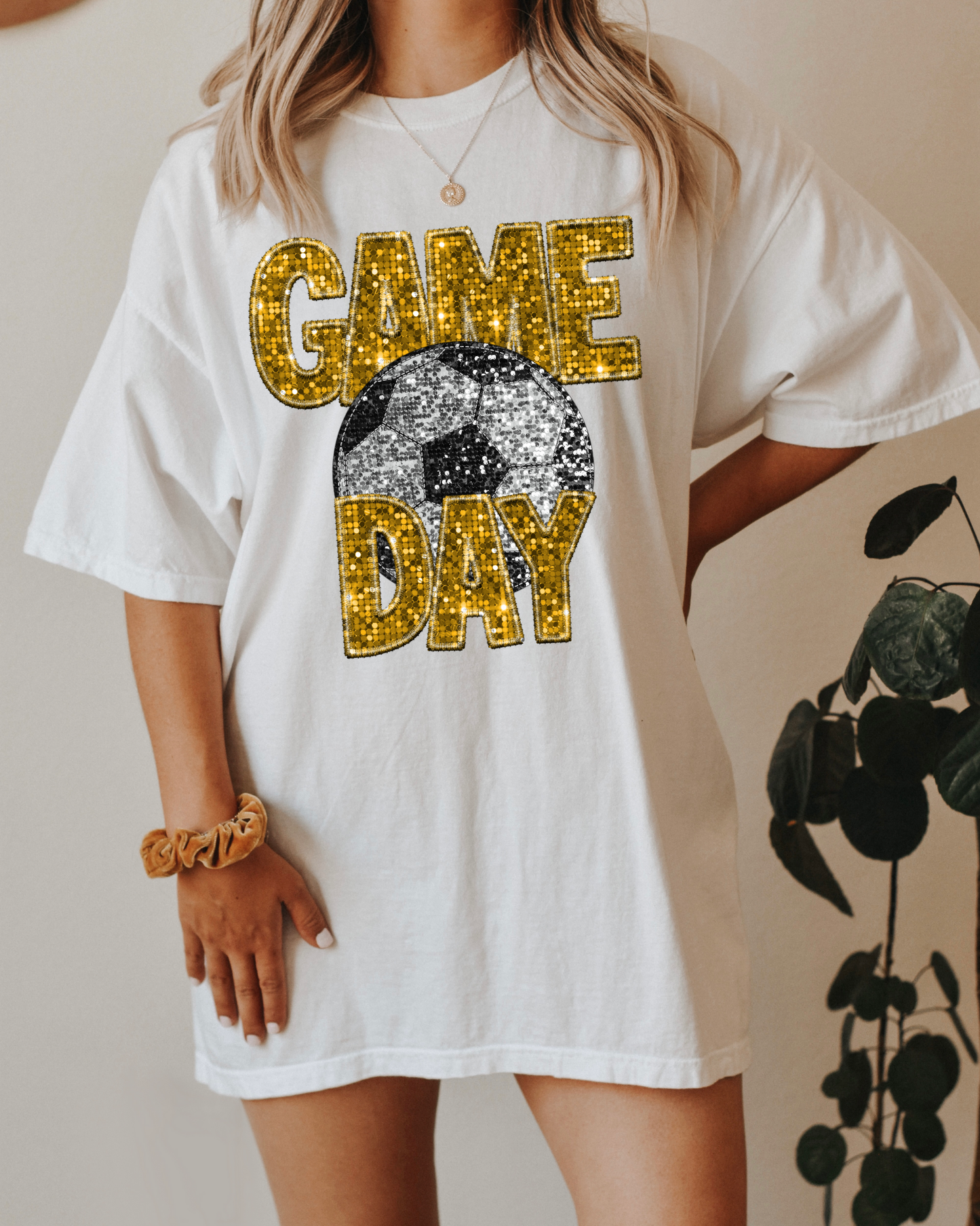 Game Day Soccer Gold Glitter