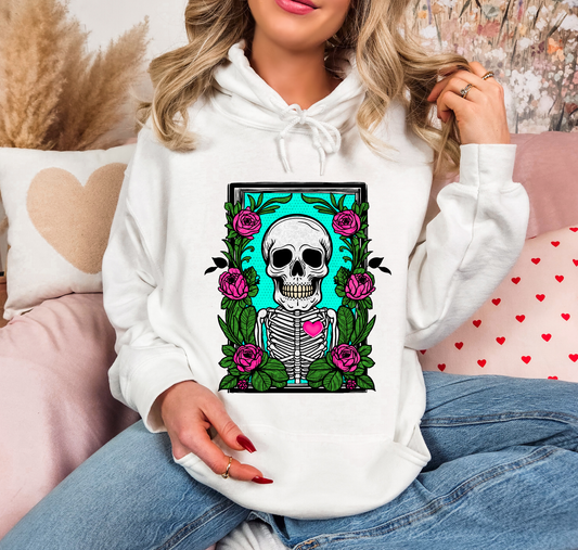 Skeleton With Flowers And A Heart