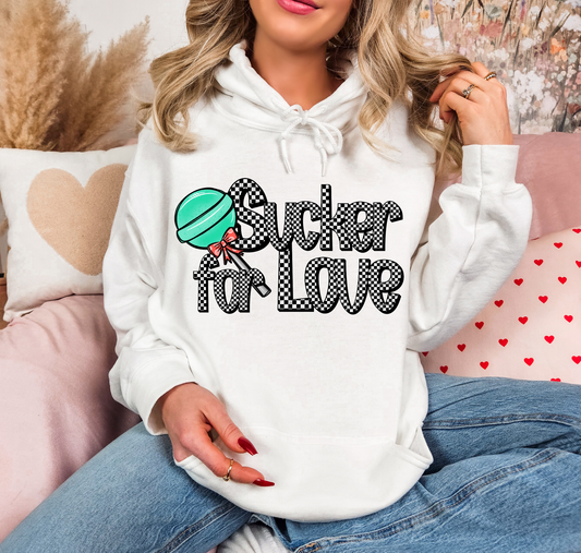 Sucker For Love Black And White Checkered