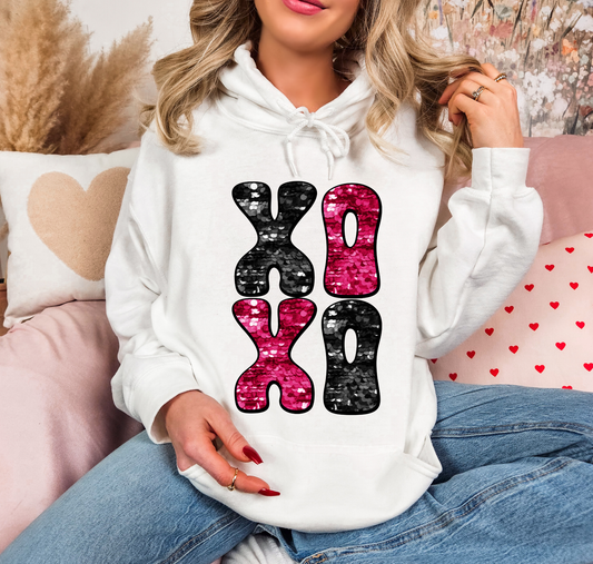 XOXO Black And Pink Glitter