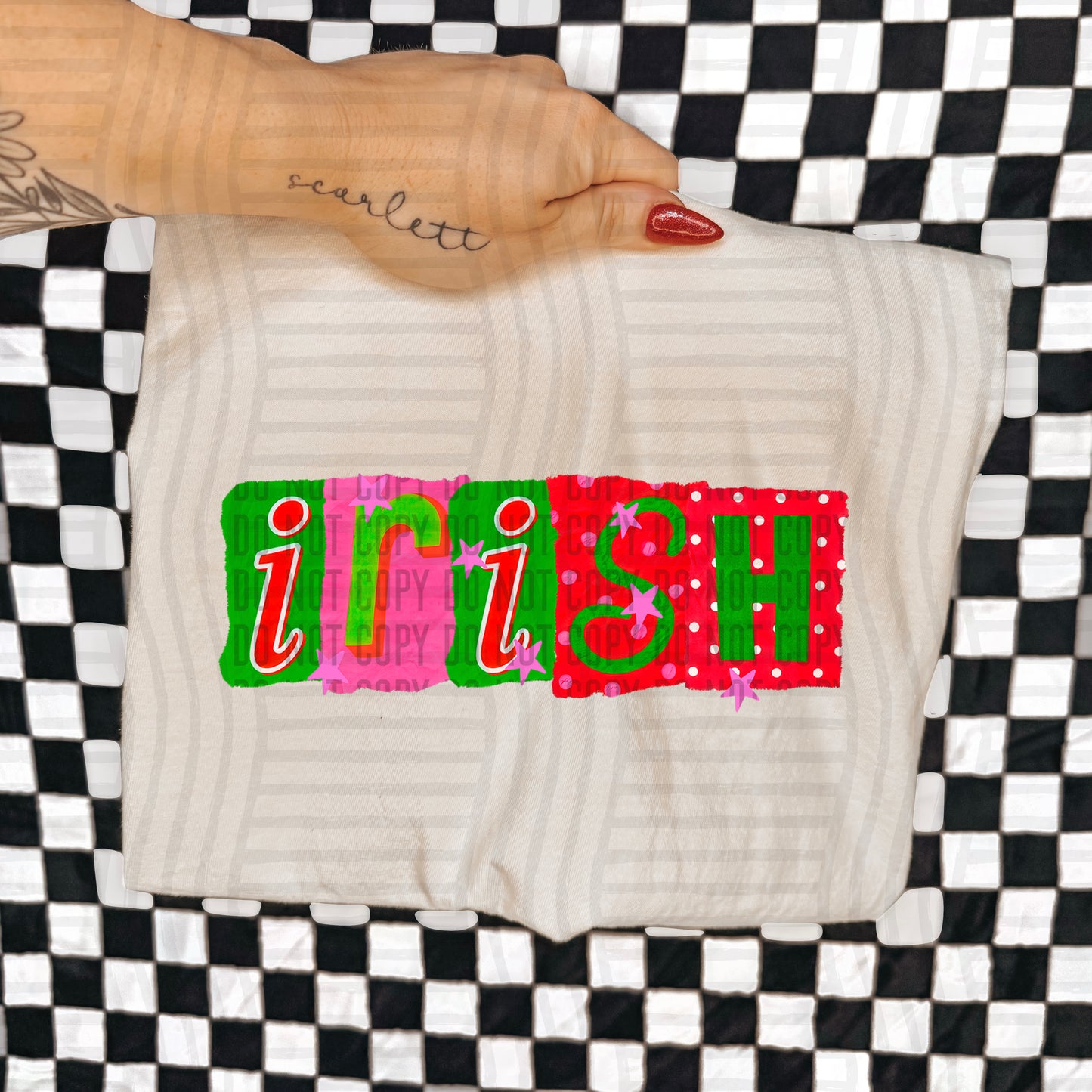 IRISH RED & GREEN CHECKERS