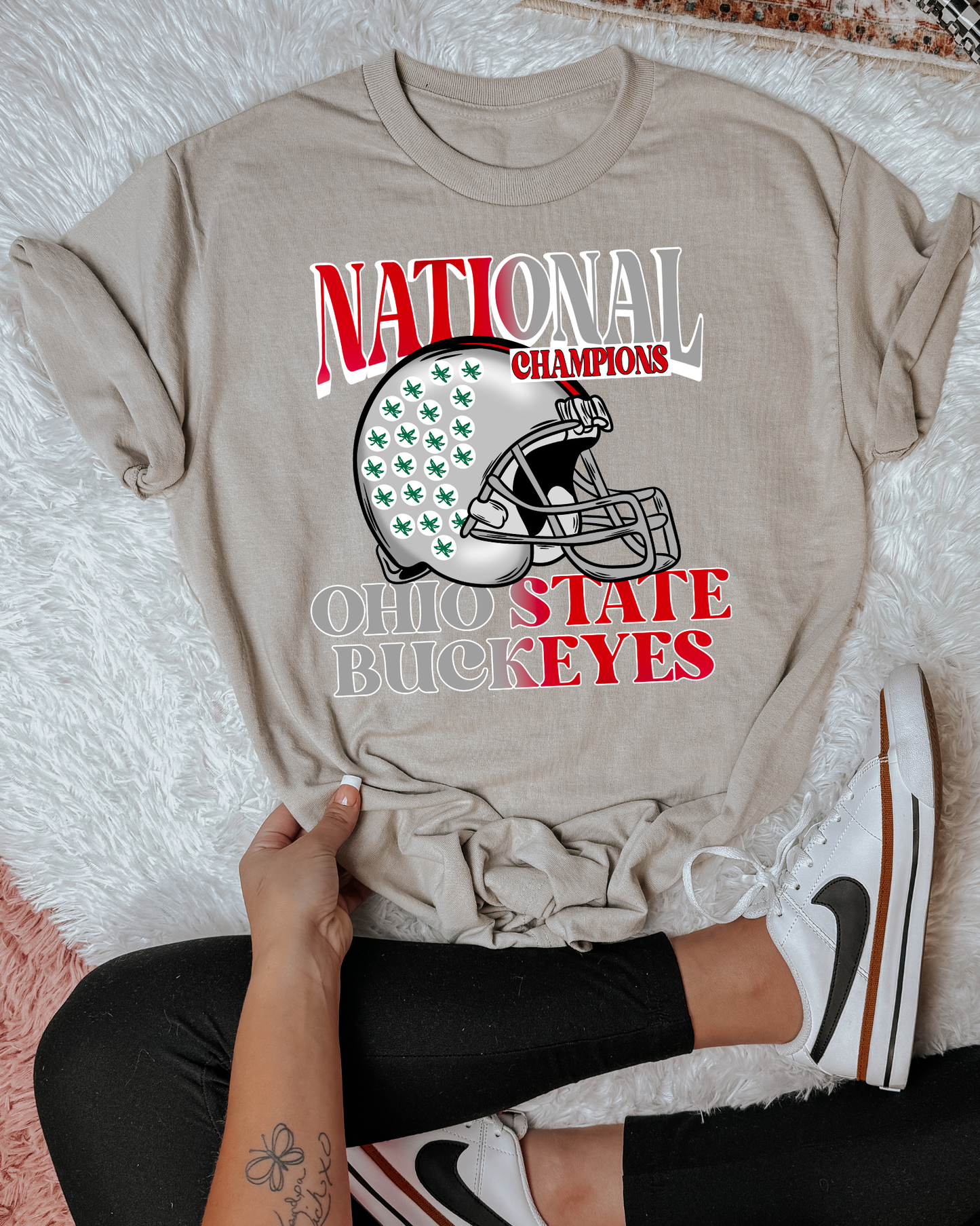 Ohio State National Championship With Helmet Red