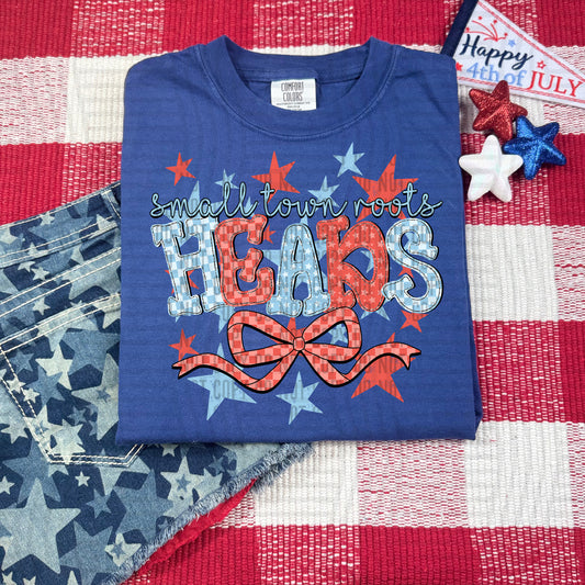 SMALL TOWN ROOTS HEADS RED WHITE & BLUE