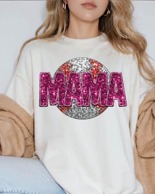 Mama Pink Glitter Baseball