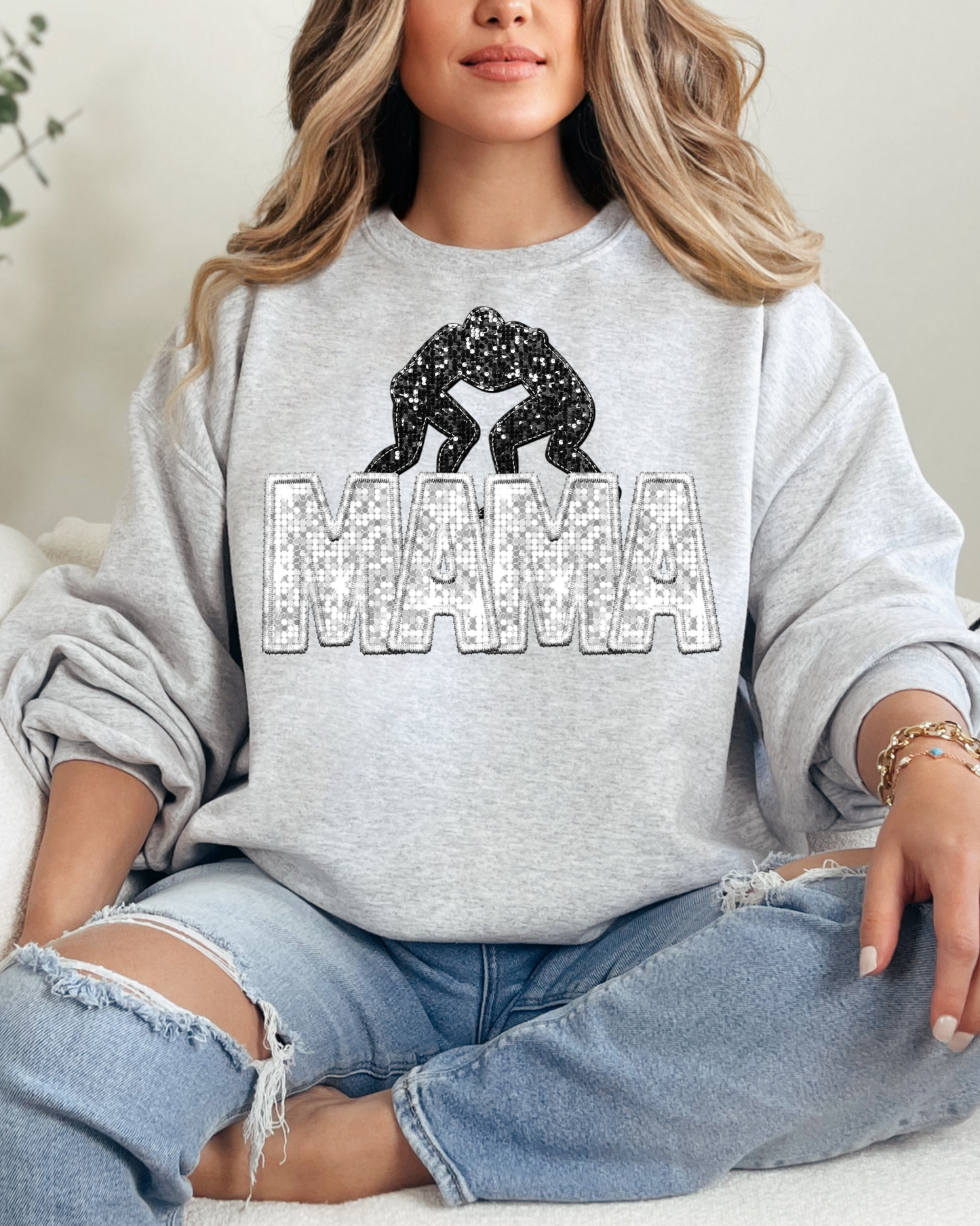 Wrestling Mama Silver Glitter