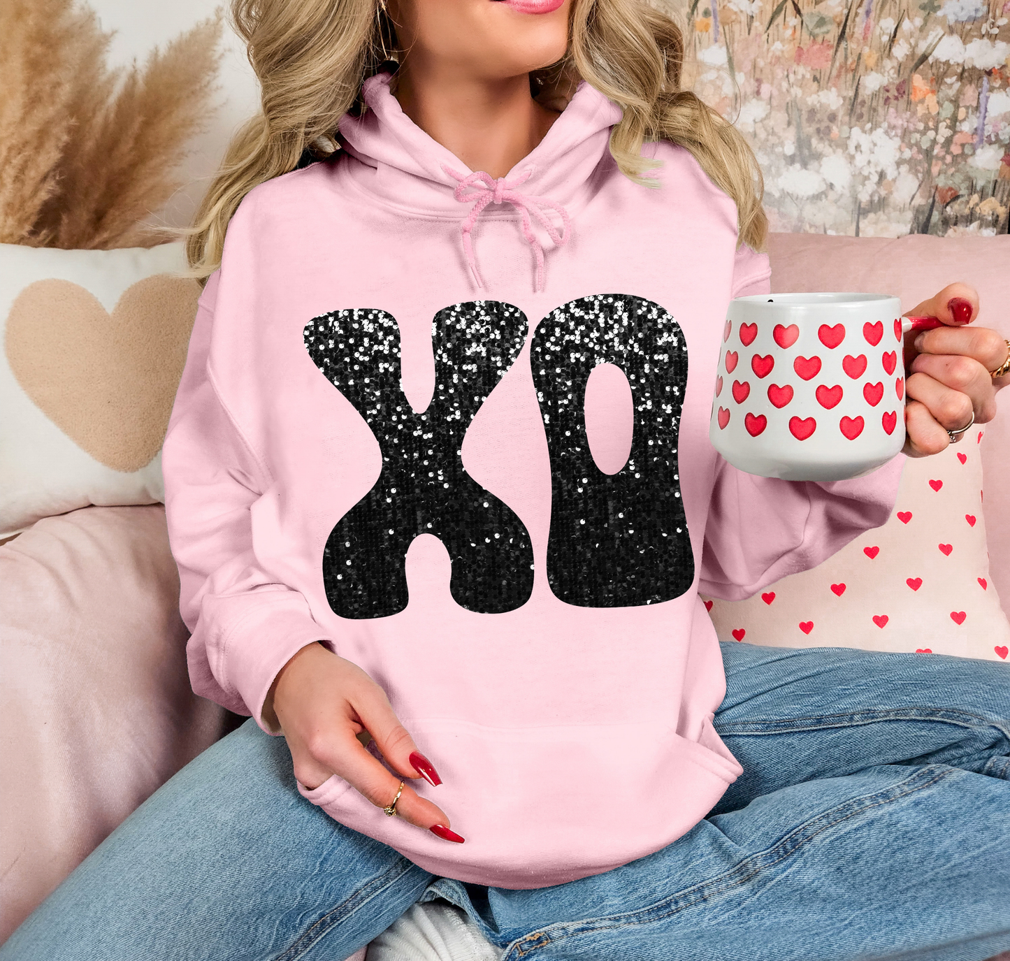 XO Black Glitter