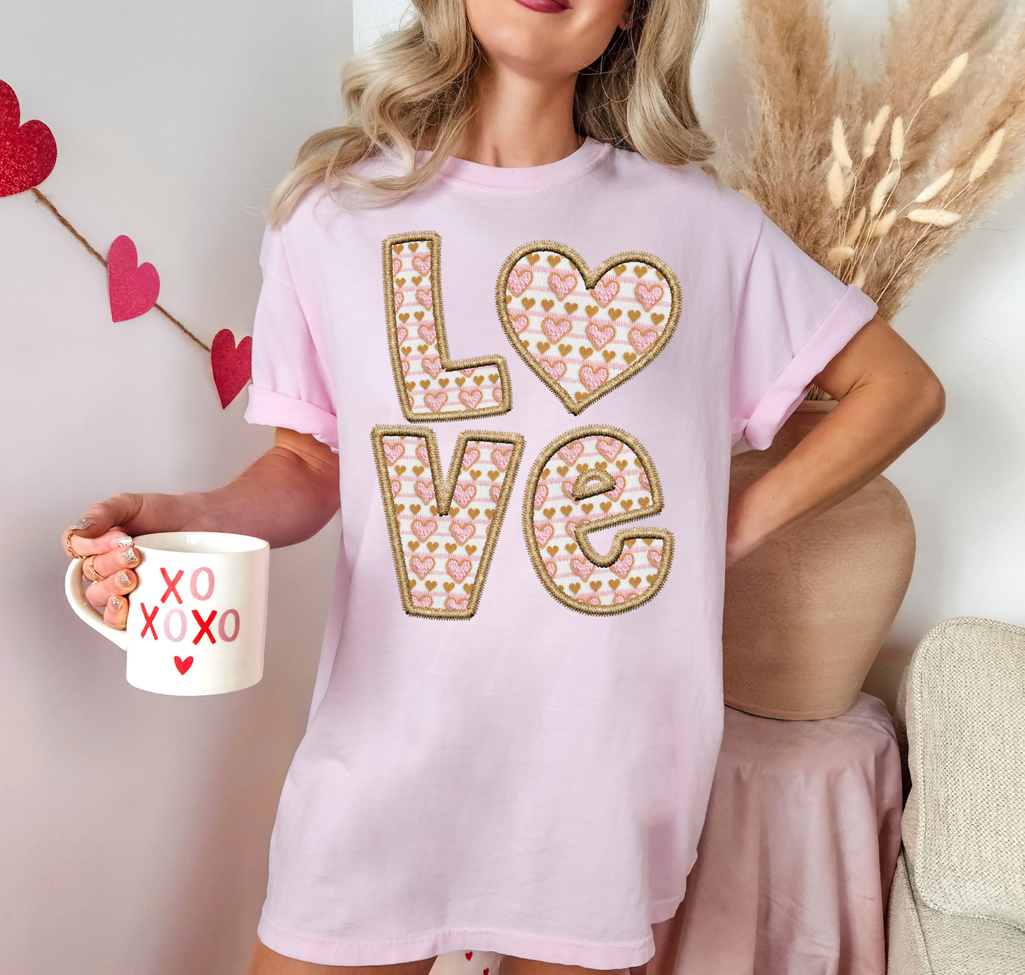 Love Embordered Letters With Hearts