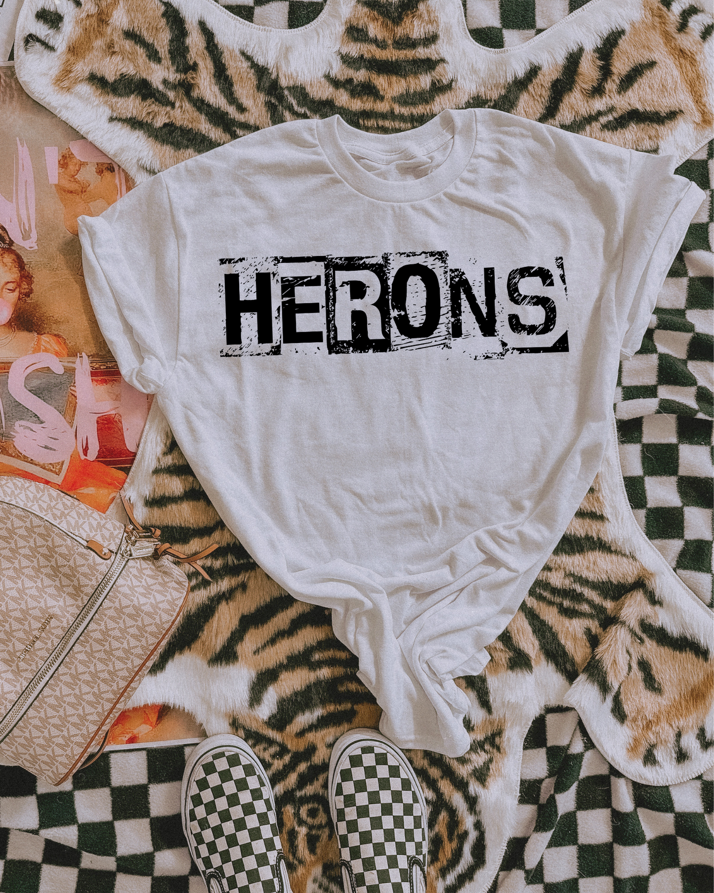 Herons Black And White Spray Paint Letters