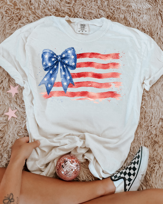 Wavy Flag Polka Dot Bow