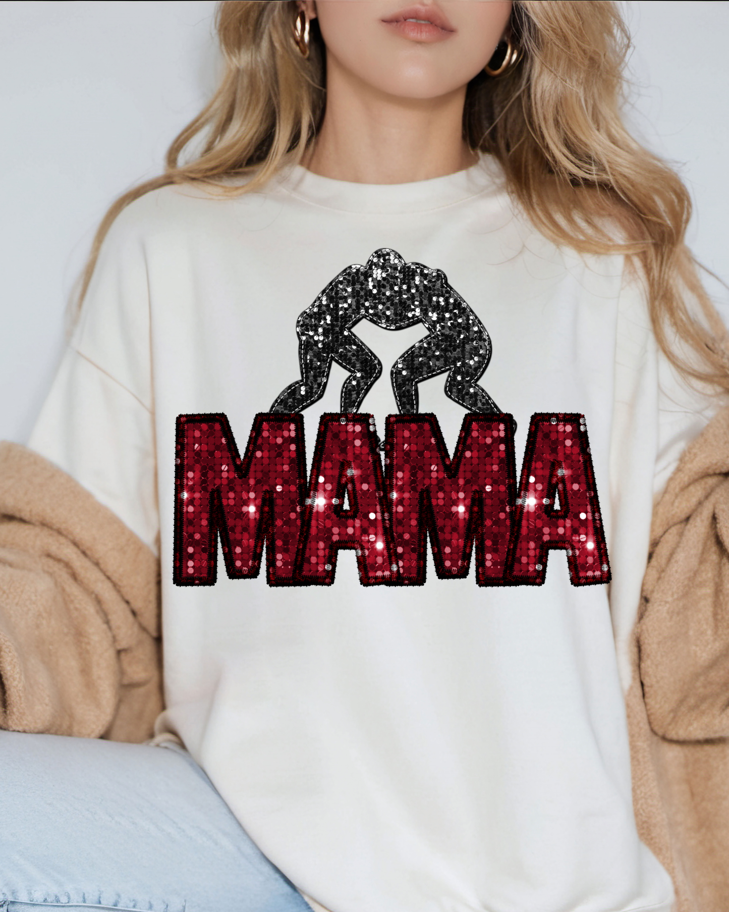 Mama Wrestling Red Glitter