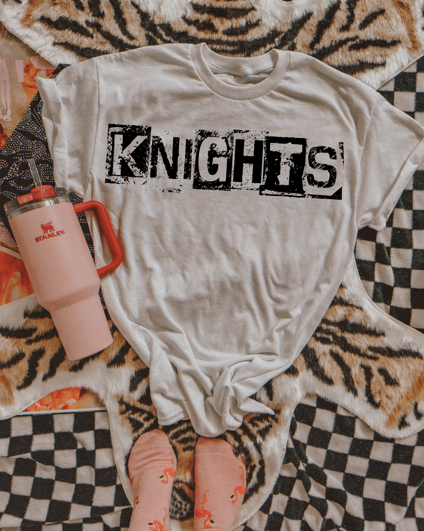 Knights Black And White Spray Paint Letters