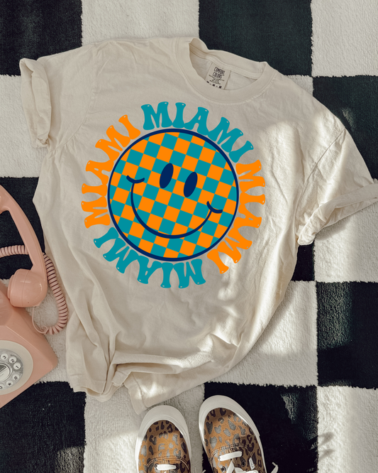 Miami Blue And Orange Smiley Face