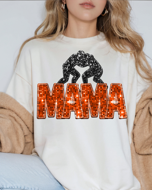Wrestling Mama Orange Glitter