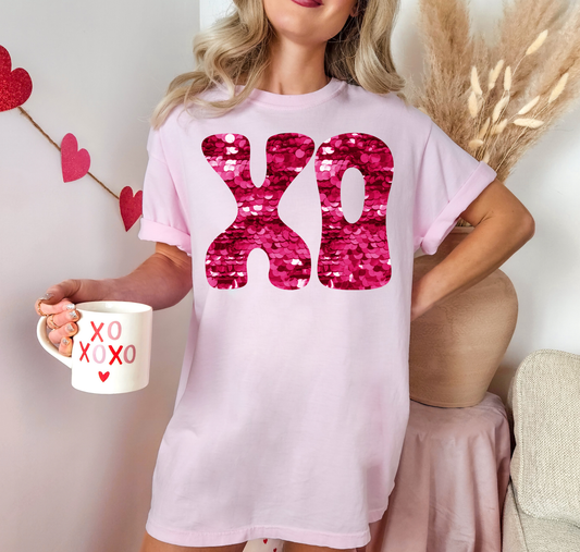 XO Pink Glitter Letters