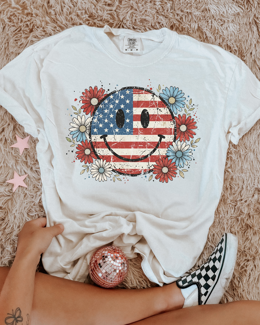 4th of July Smiley Floral