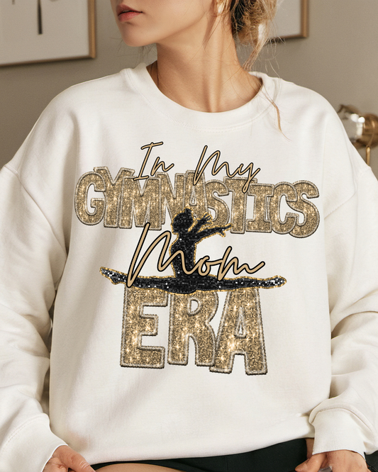 In My Gymnastics Mom Era Gold Glitter