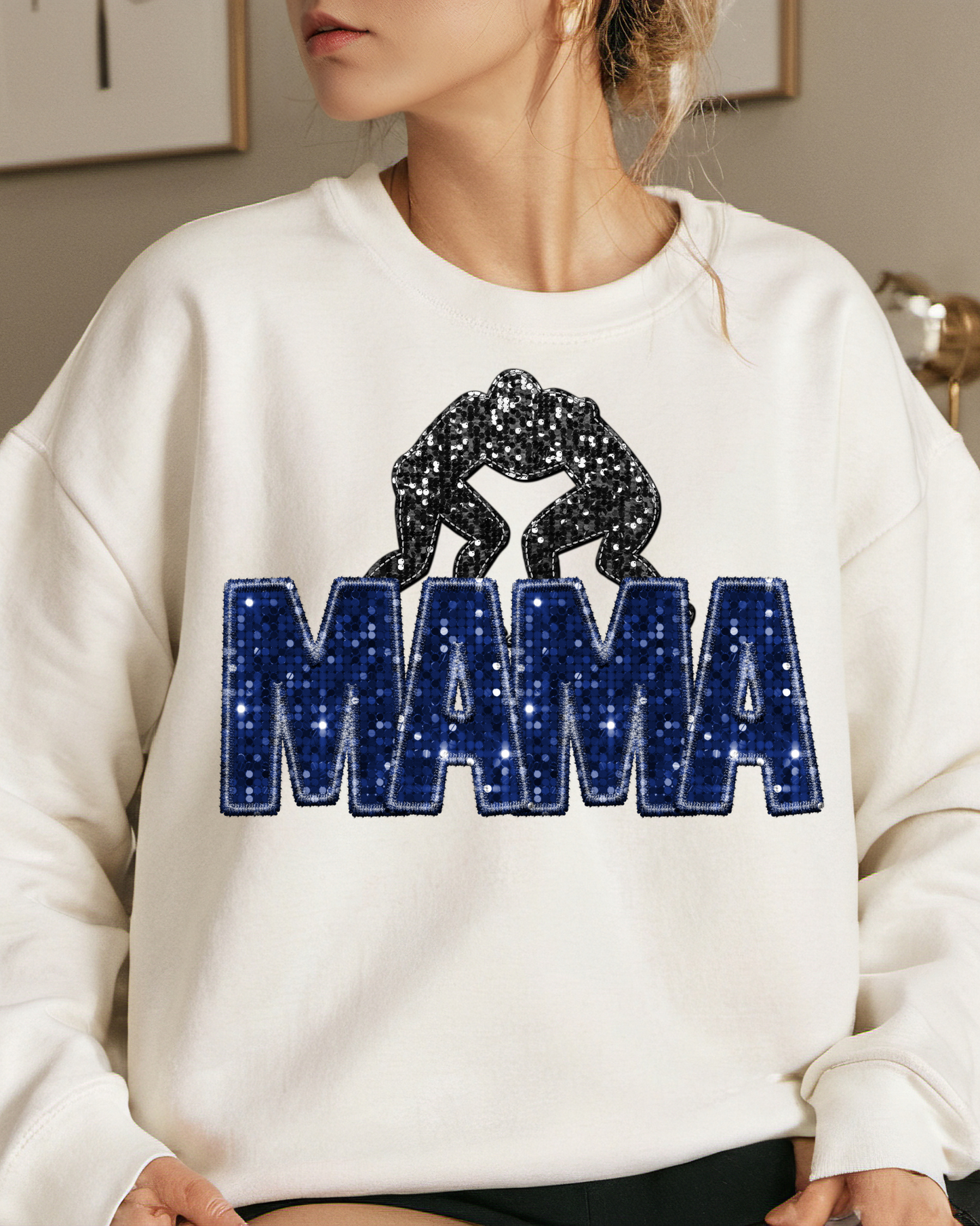 Wrestling Mama Blue Glitter