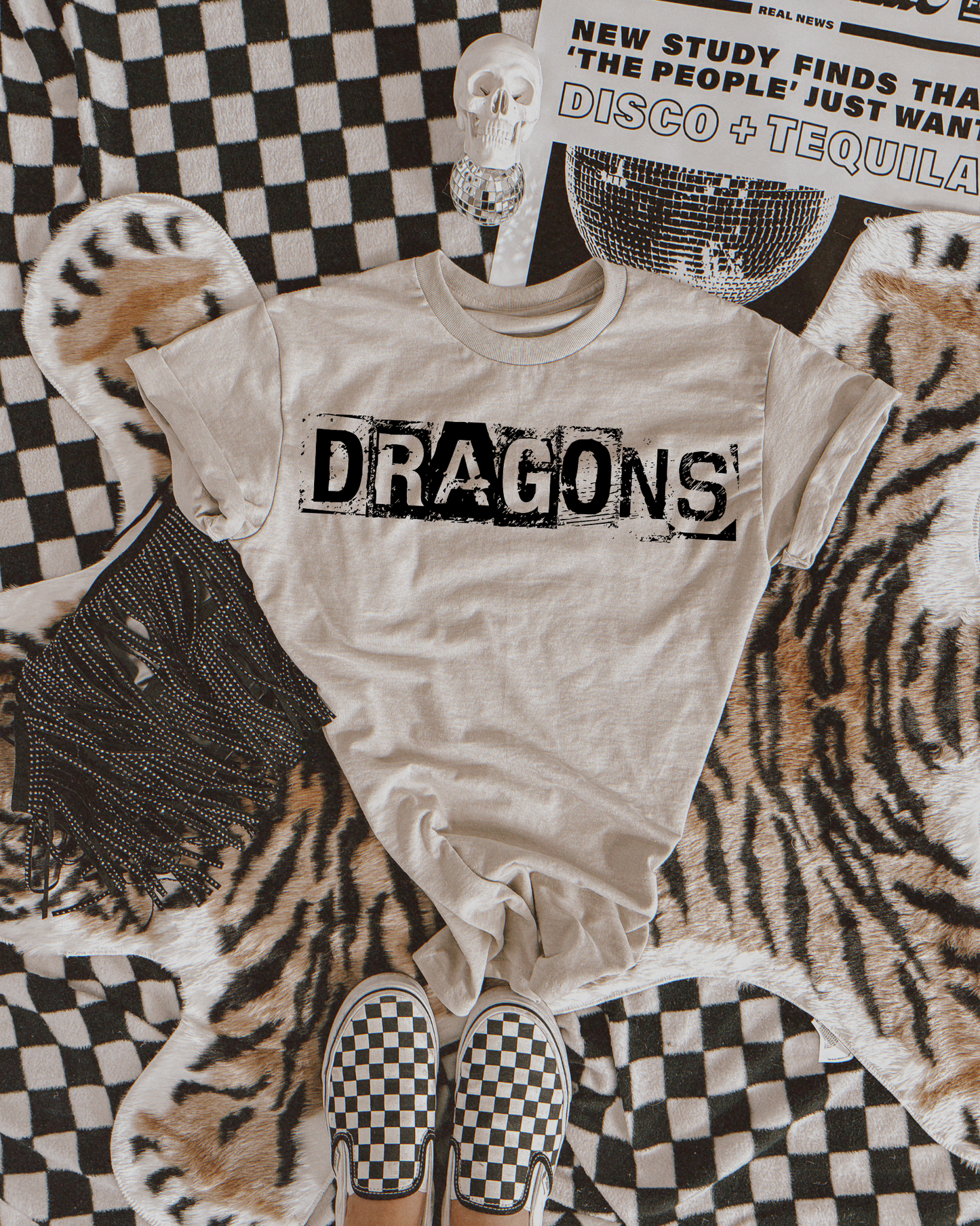 Dragons Black And White Spray Paint Letters