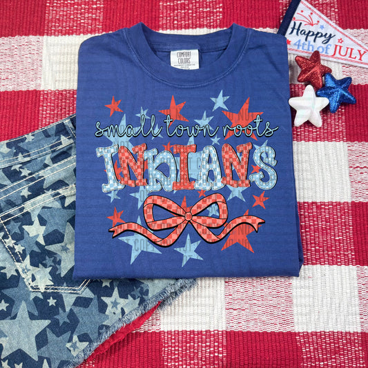SMALL TOWN ROOTS INDIANS RED WHITE & BLUE