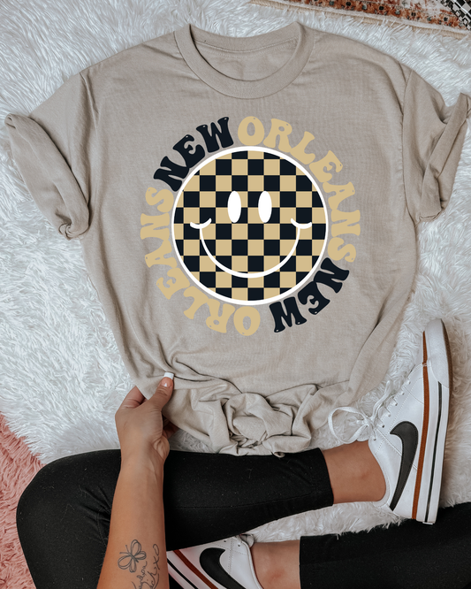 New Orleans Black And Gold Smiley Face