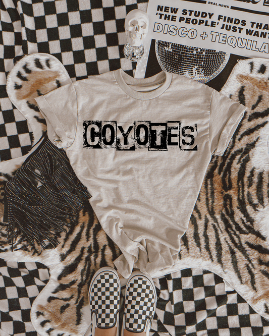 Coyotes Black And White Spray Paint Letters