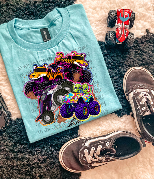 LISA FRANK MONSTER TRUCKS