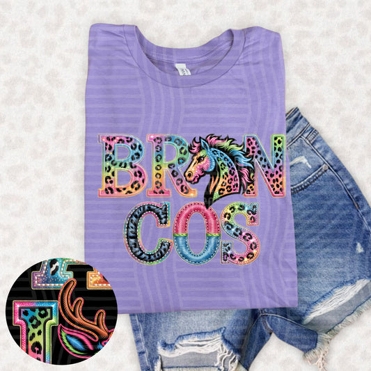 Broncos (pink neon leopard)