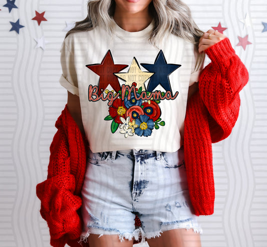 BIG MAMA RED WHITE & BLUE STARS FLOWERS