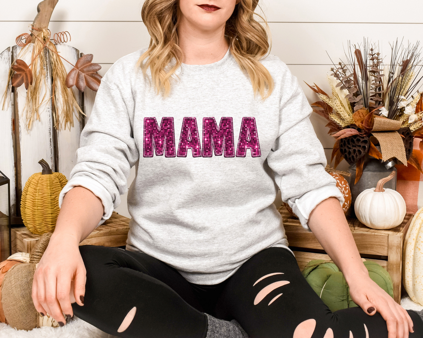 Mama, sequin - pink