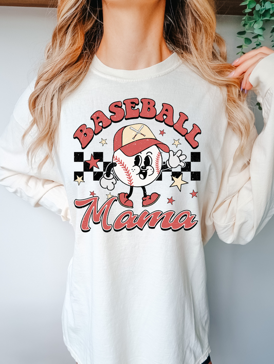 Baseball mama-black checkered