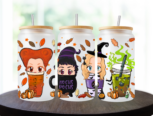 Sanderson sisters in coffee cups - UV Libby Wrap