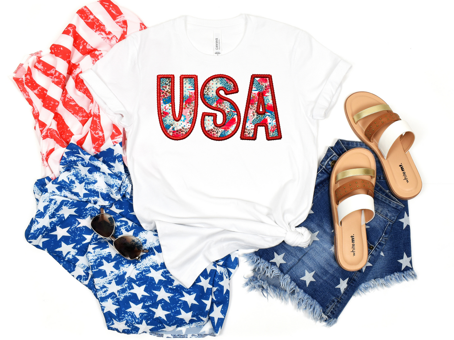 Faux Embroidery USA Leopard
